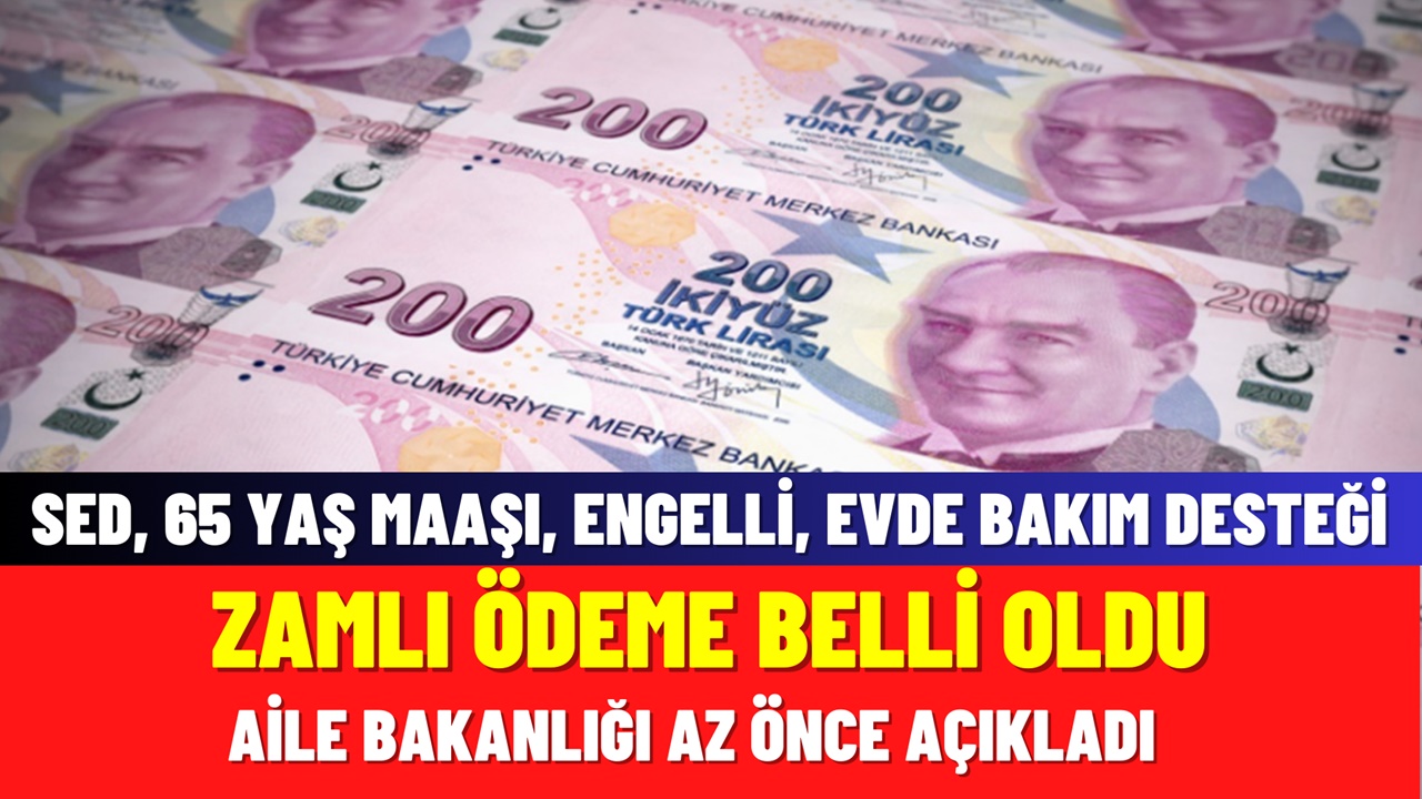 SED, 65 Yaş, Evde Bakım, Engelli, Aile Destek Ödemesi Zamlı Ödeme Tarihleri Açıklandı