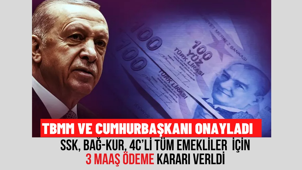 SSK, Bağ-Kur ve 4C'li Tüm Emekliler İçin TBMM'den 3 Maaş Ödeme Kararı