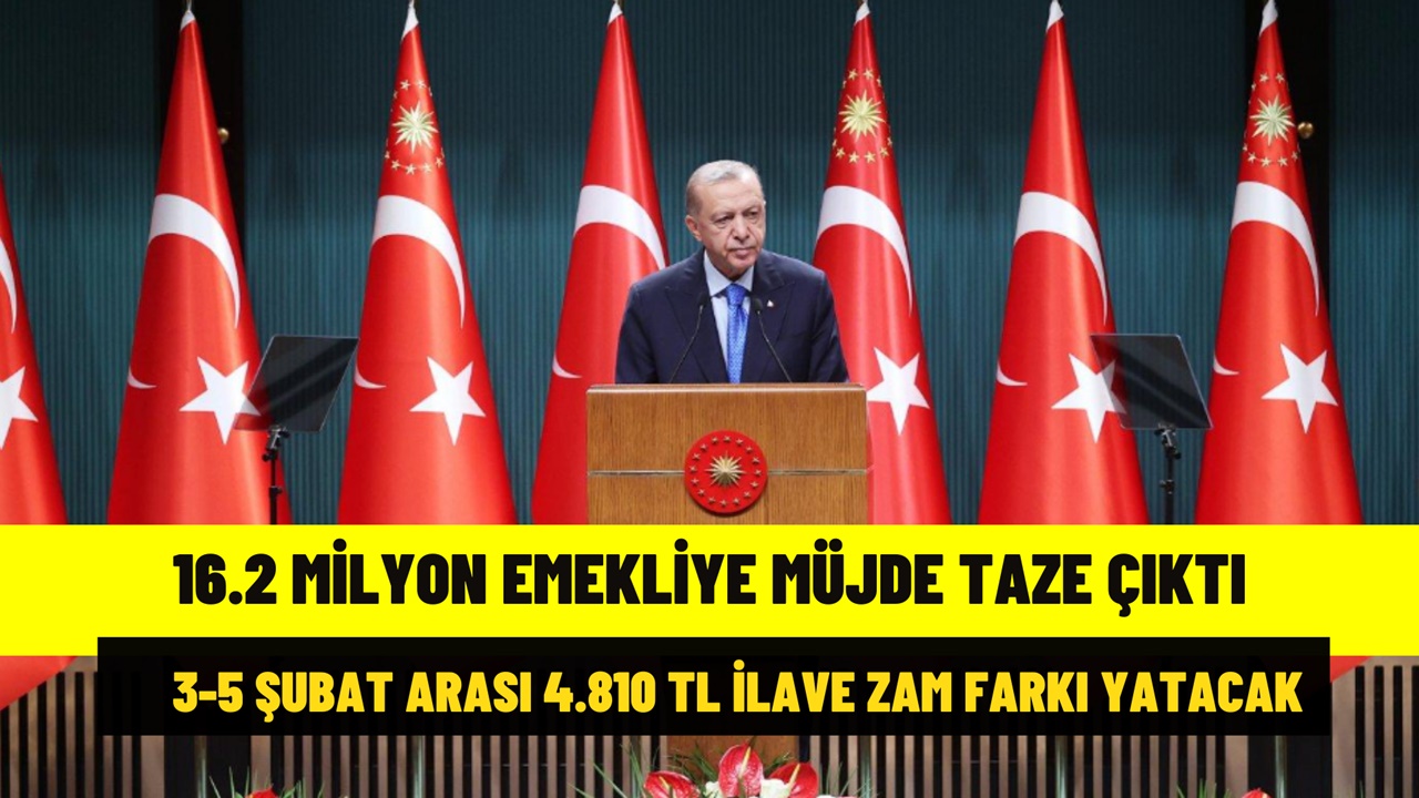 16.2 Milyon Emekliye Taze Müjde! 3-5 Şubat Arası 4.810 TL İlave Zam Farkı Yatacak