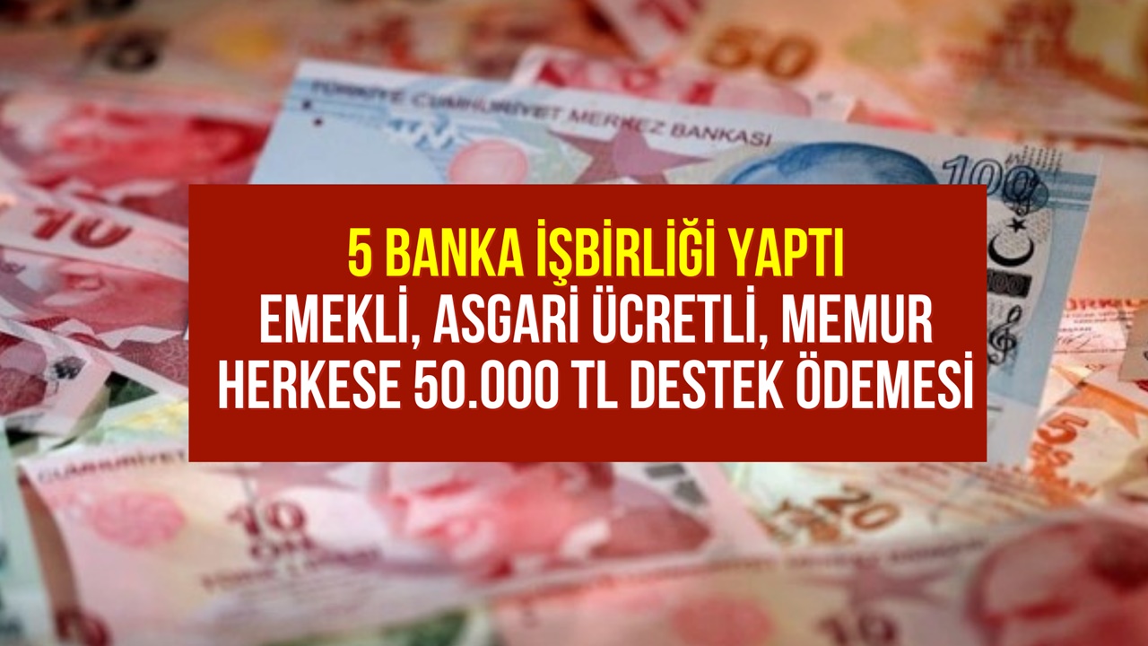 5 Banka İş Birliği Yaptı! Emekli, Asgari Ücretli, Memur Herkese 50.000 TL Verilecek