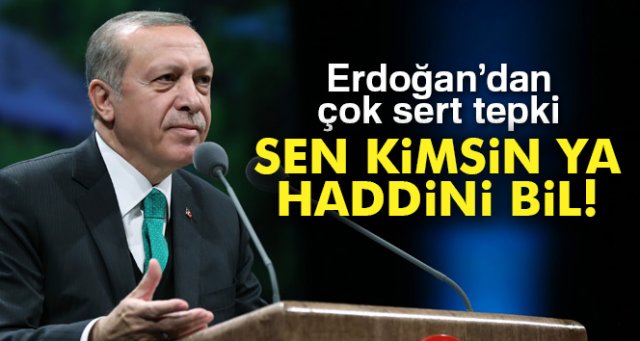 Erdoğan'dan sert tepki: 'Sen kimsin ya! Haddini bil'