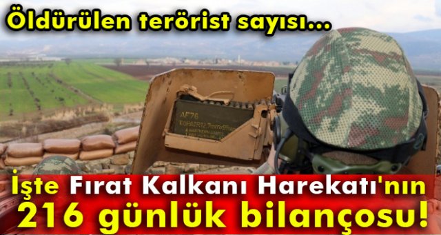 Fırat Kalkanı Harekatı'nın 216 günlük bilançosu