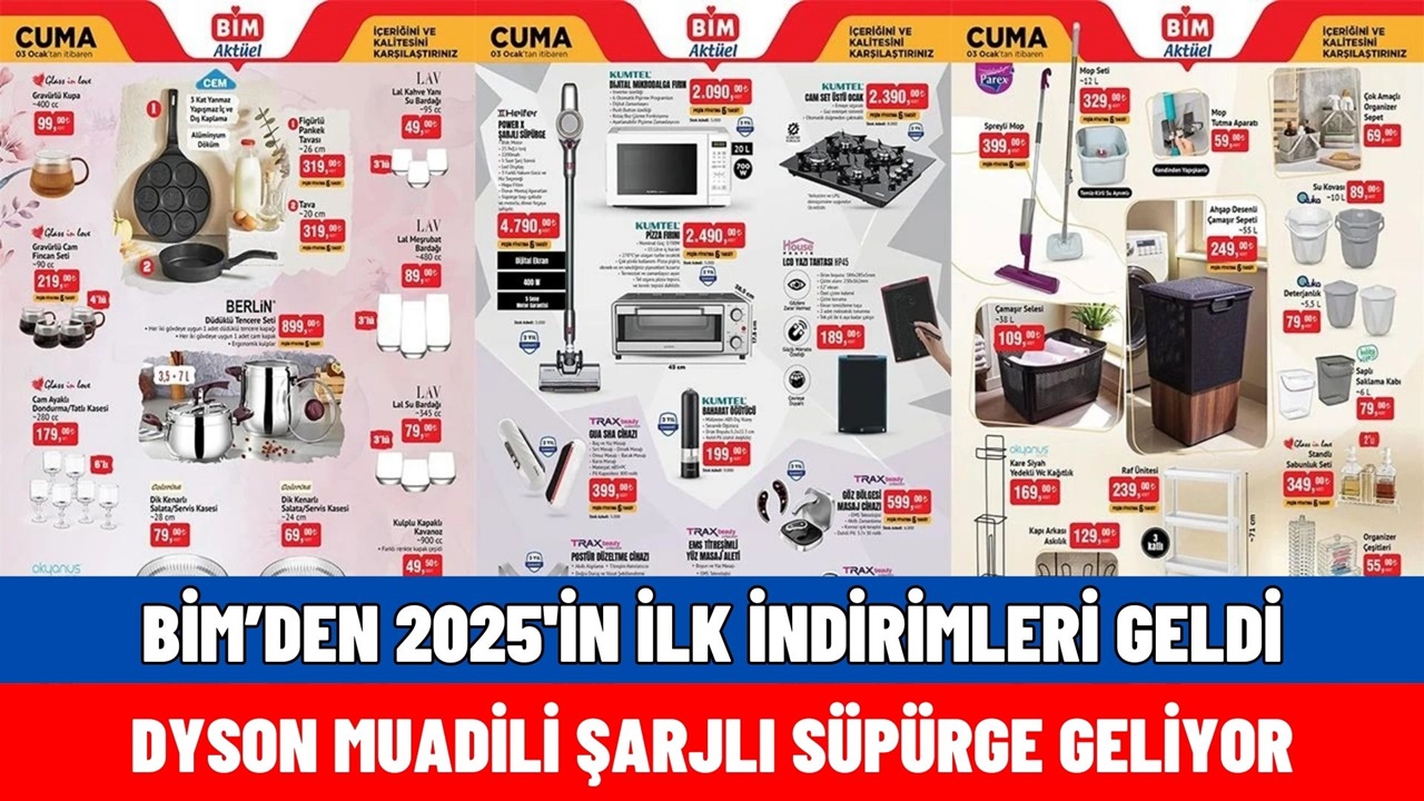 3 Ocak 2025 BİM Aktüel Katalog indirimleri çıktı! Dyson muadili şarjlı süpürge BİM'e geliyor