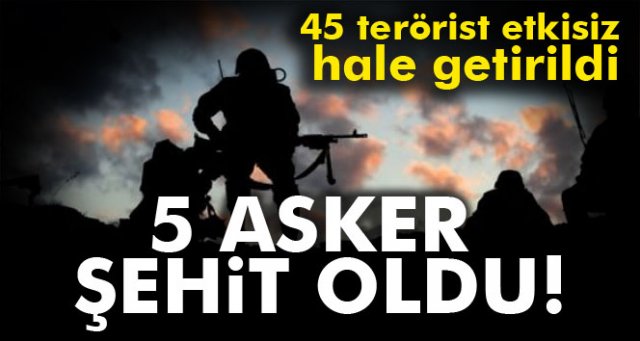 TSK açıkladı: 5 asker şehit oldu!