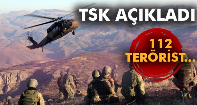 TSK 112 teröristin etkisiz hale getirildiğini açıkladı