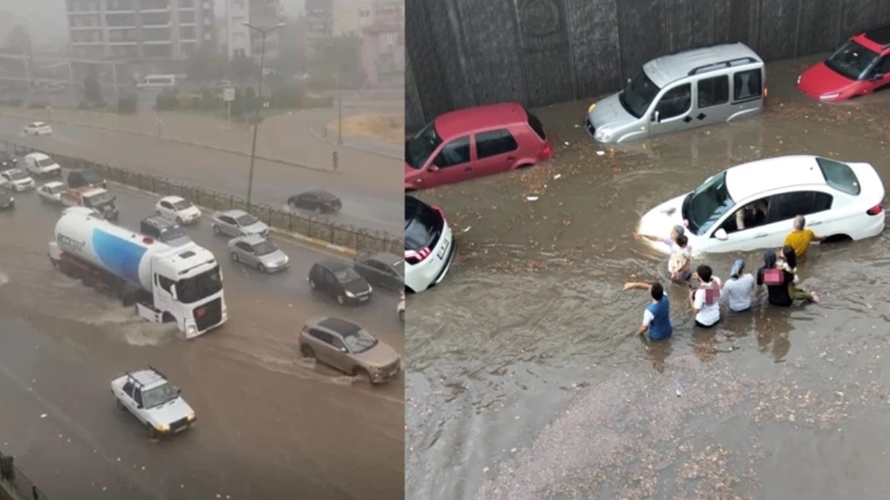 Denizli'de şiddetli yağış: Vatandaşlar alt geçitte mahsur kaldı