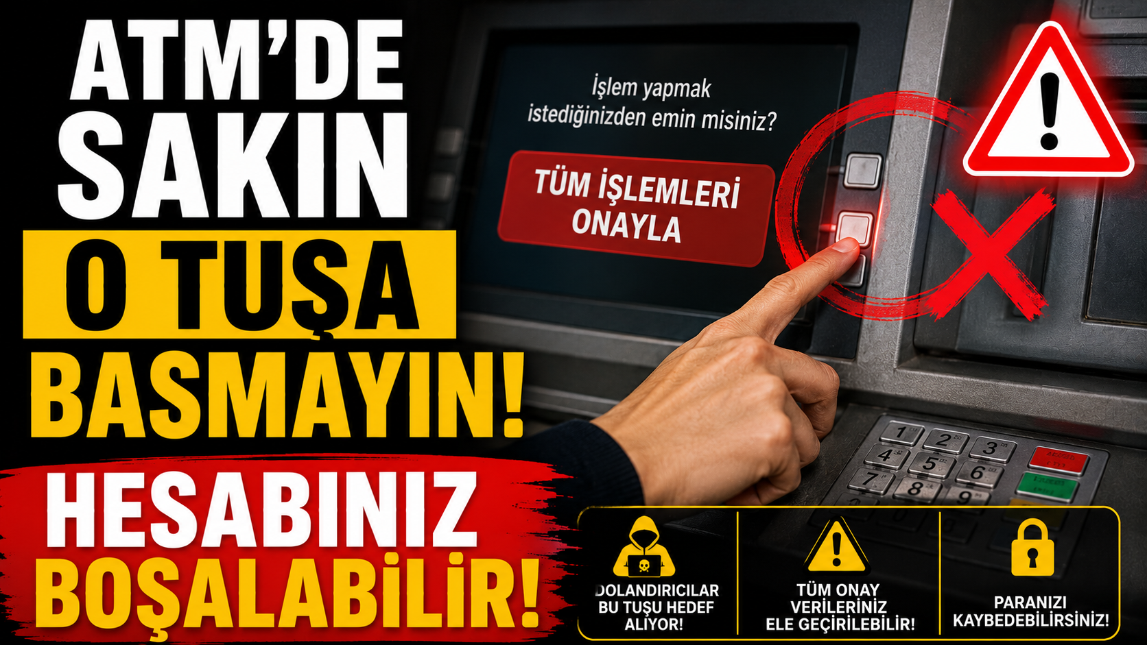 ATM'de sakın o tuşa basmayın! Hesabınız boşalabilir