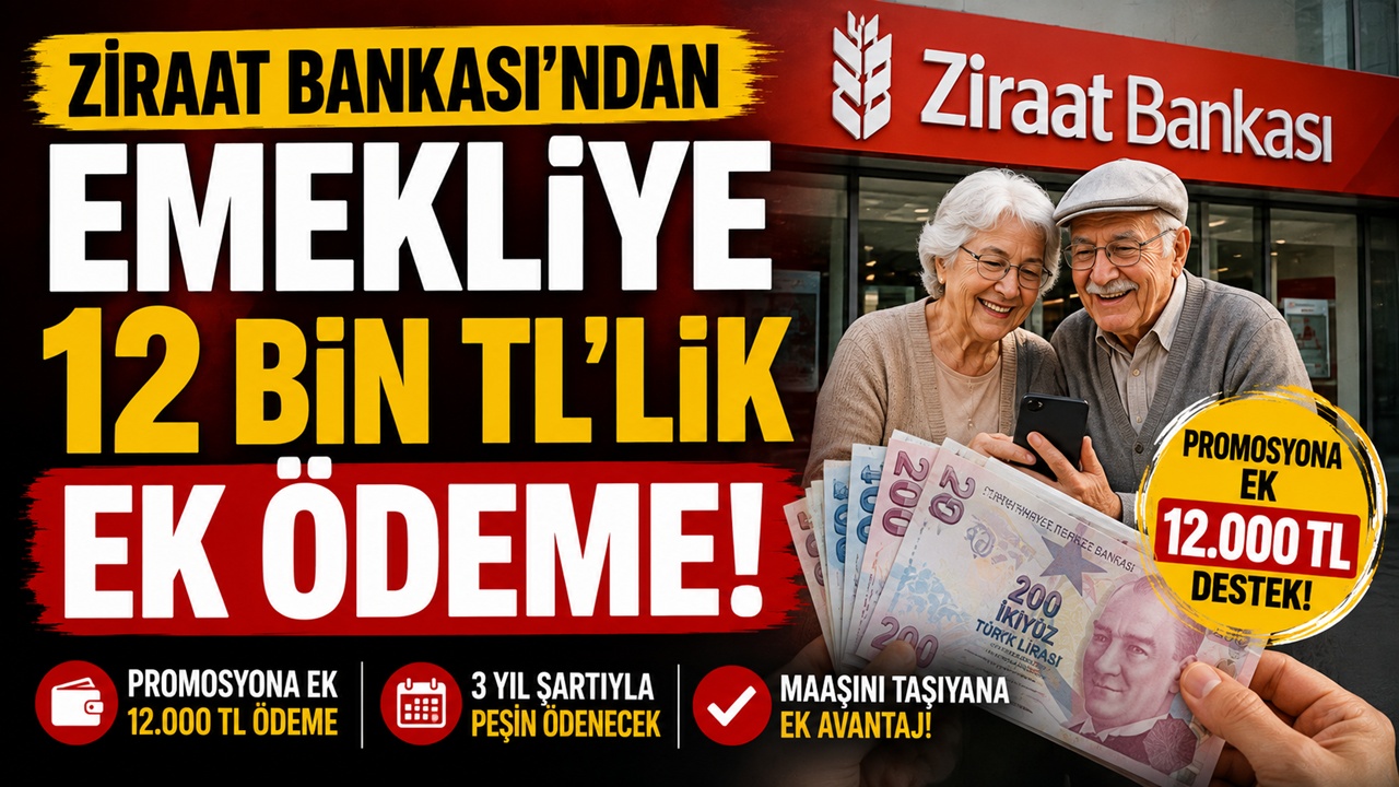 Ziraat Bankası emekliye 12 bin TL'lik ek ödeme