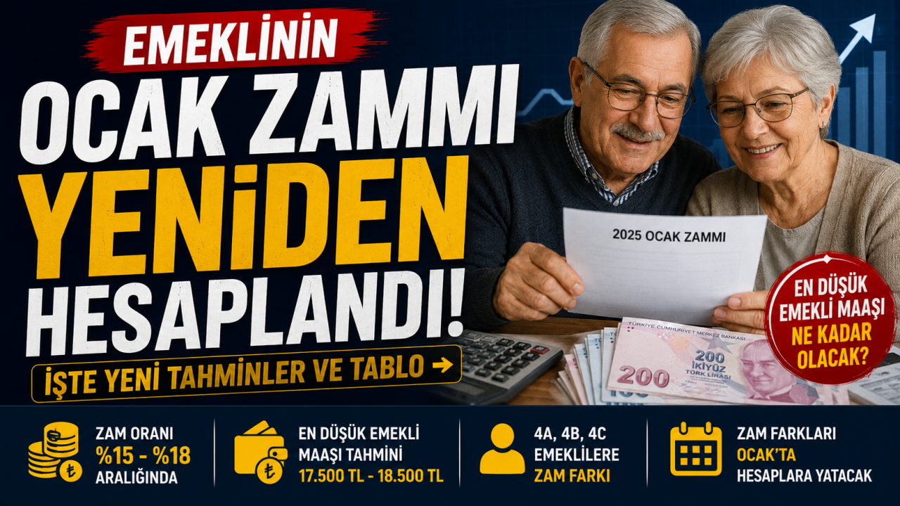 Emeklinin ocak zammı yeniden hesaplandı