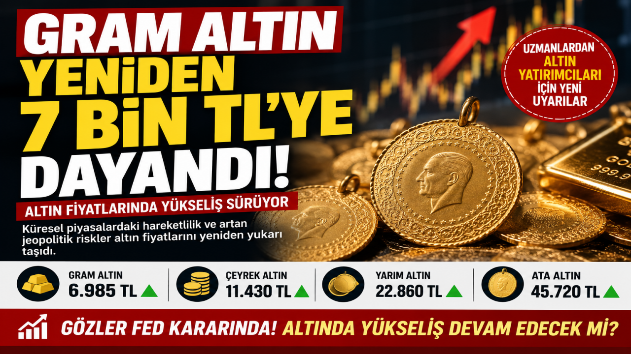 Gram altın yeniden 7 bin TL’ye dayandı