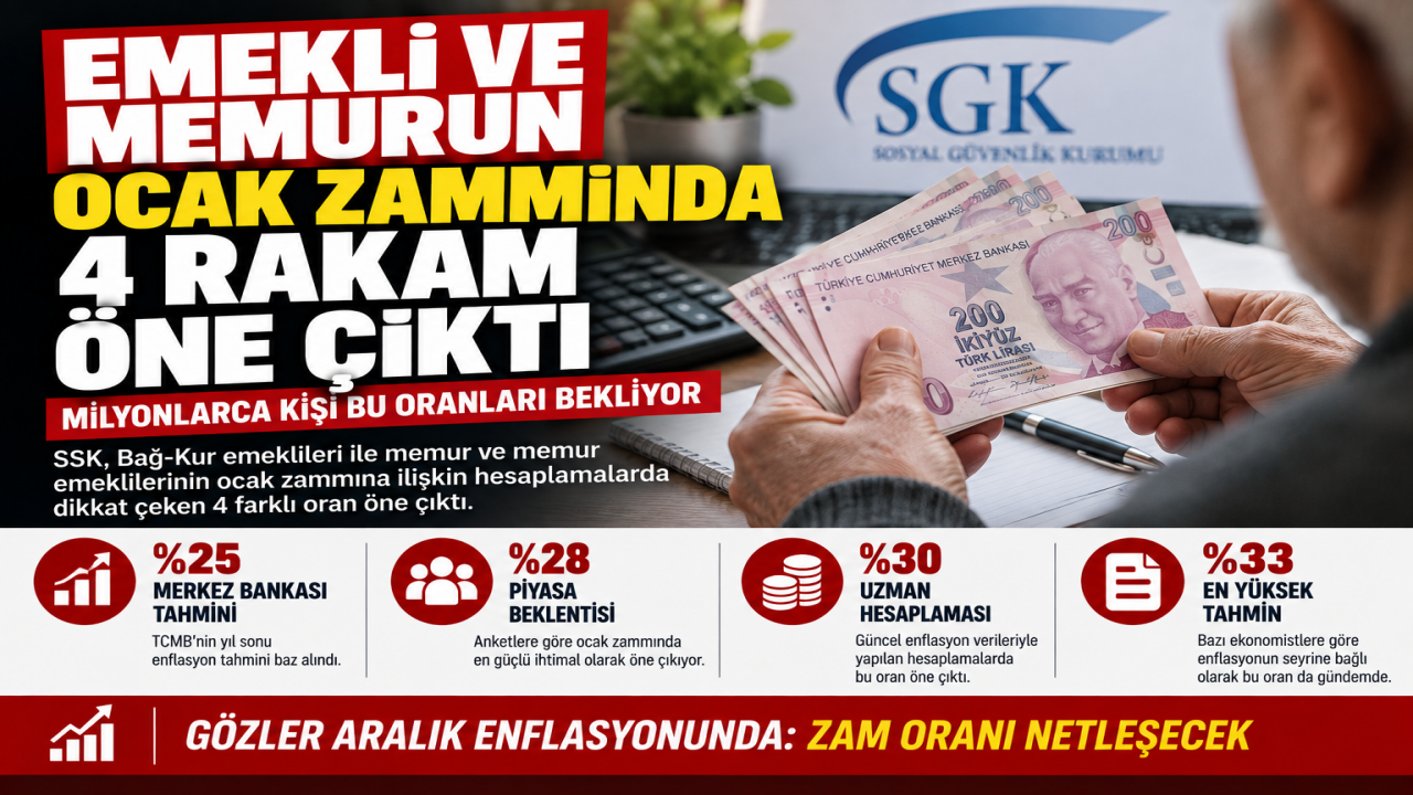 Emekli ve memurun ocak zammında 4 rakam öne çıktı