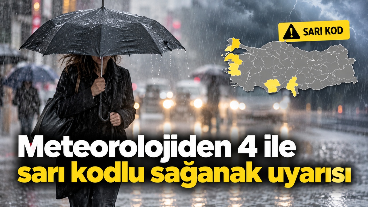 Meteorolojiden 4 ile sarı kodlu sağanak uyarısı