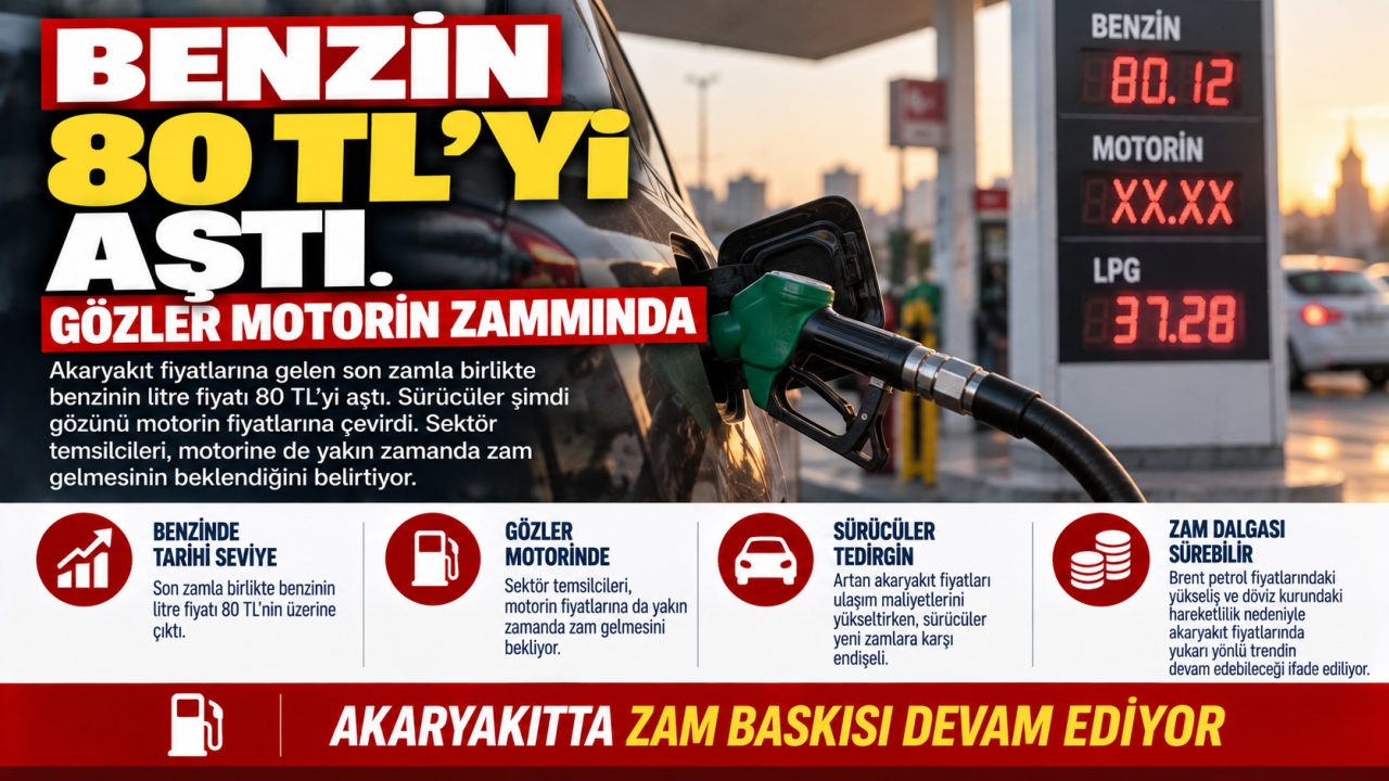 Benzin 80 TL’yi aştı, gözler motorin zammında