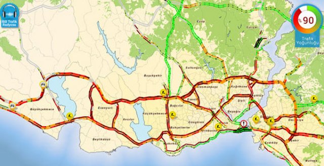 İstanbul'da yol durumu! Trafik kilitlendi