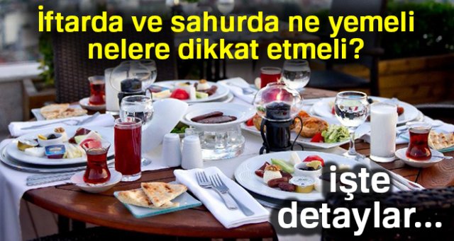 Ramazan ayında beslenme önerileri