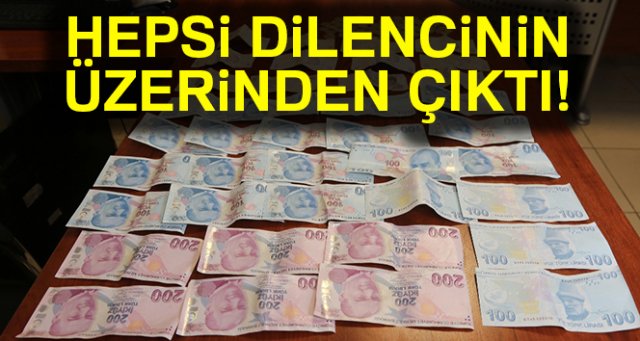 Dilencinin üzerinden 3 bin 390 lira para çıktı