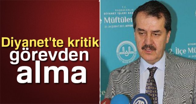 Diyanet İşleri Başkan Yardımcısı Özafşar görevden alındı