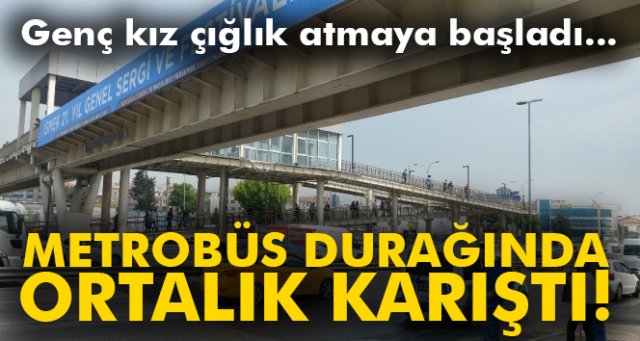 Metrobüs durağında bomba paniği