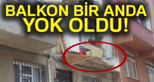 Çamaşır asarken balkon çöktü