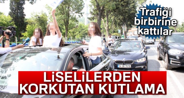 Liselilerden korkutan kutlama! Canlarını hiçe saydılar