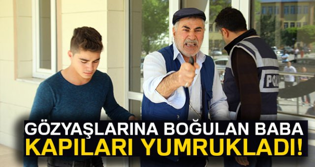 Oğlu sınava geç kaldı, kapıları yumrukladı