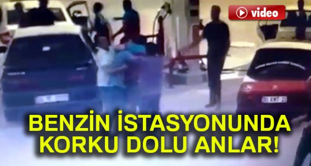 Benzin istasyonunda silahlı kavga kamerada