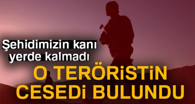 Şehidin kanı yerde kalmadı, o teröristin cesedi bulundu