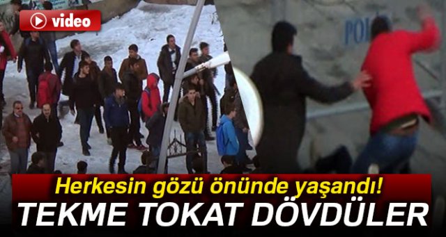 Herkesin gözü önünde yaşandı! Lise öğrencisini tekme tokat dövdüler