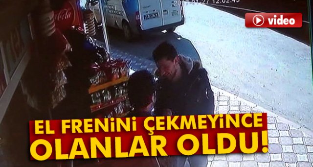 El frenini çekmeyi unuttuğu minibüsün peşinden böyle koştu