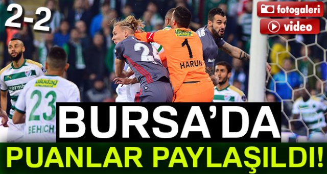Bursaspor 2-2 Beşiktaş maç sonucu