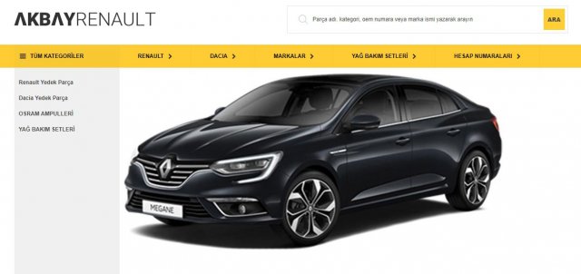 Dacia ve Renault Oto Yedek Parçaları İçin Akbayrenault.com