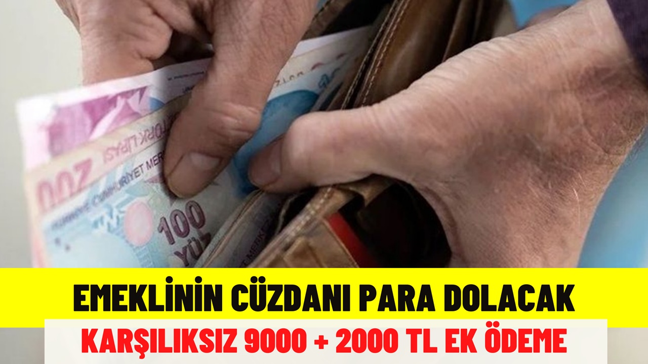 Emekliye yeni kallavi ek ödeme! 4A 4B 4C emeklisi ay sonuna kadar 9200 TL artı 2000 TL ikramiye alacak