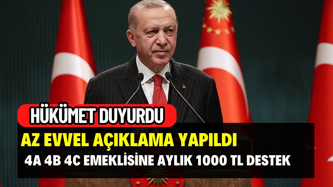 Hükümet az evvel duyurdu! Emekliye maaşa ek aylık 1000 TL nakit destek