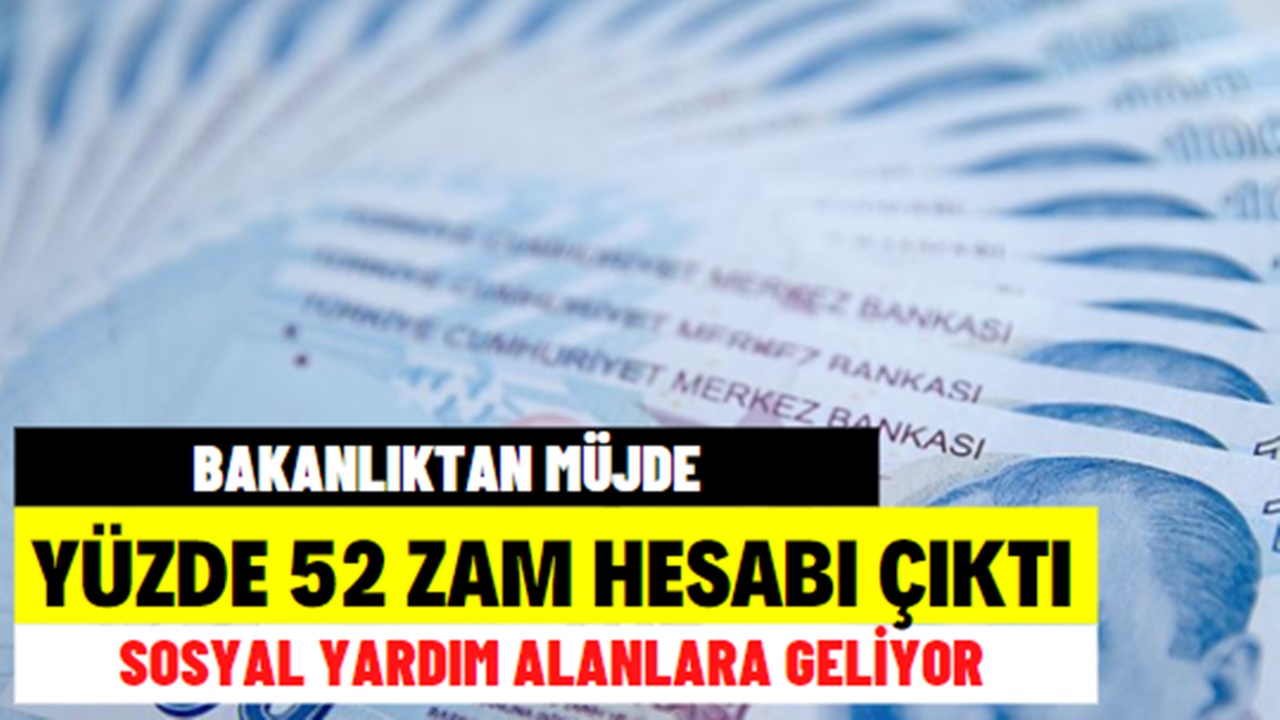 Aile destek, evde bakım maaşı, SED yardımı, engelli maaşı, 65 yaş aylığı için yüzde 52 zam tablosu