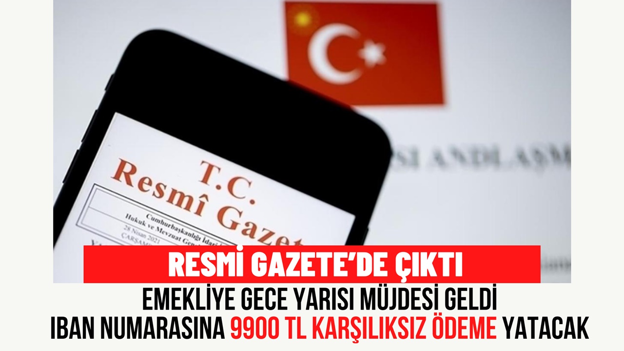 Resmi Gazete'de gece yarısı müjdesi! Tüm emekliler karşılıksız ve geri ödemesiz 9900 TL alacak