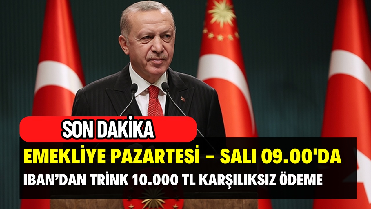 7.800 TL üstü maaş alan emekliye Pazartesi ve Salı saat 10.00’da IBAN'dan 10.000 TL ödeme müjdesi