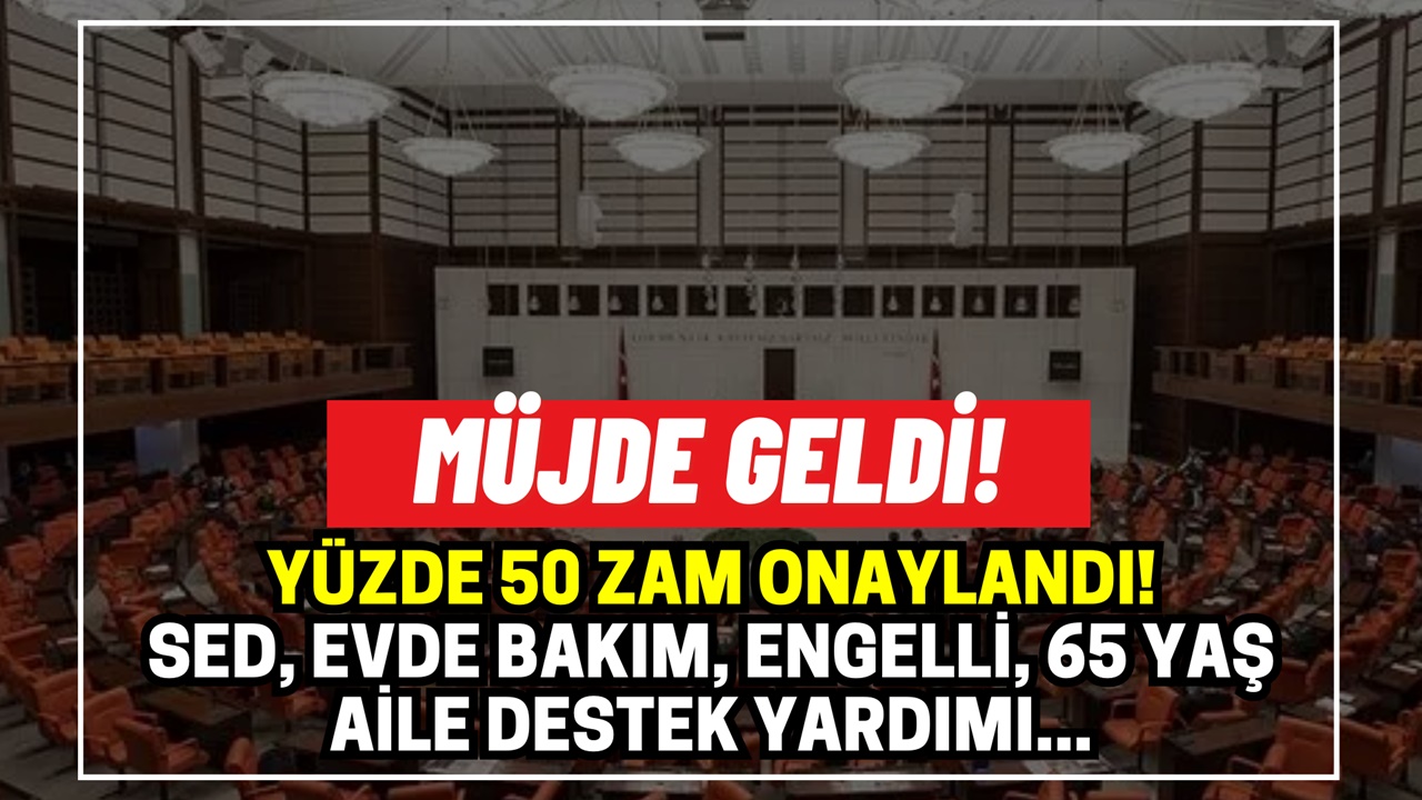 Evde bakım, SED yardımı, aile destek, engelli maaşı, 65 yaş maaşı yüzde 50 zam açıklandı