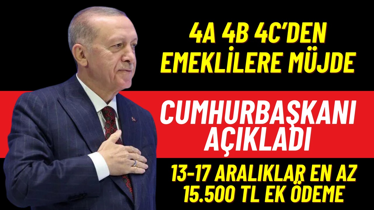 4A 4B 4C'den emekli olan 15.2 milyon kişiye 13-17 Aralık'ta en az 15.500 TL ödeme yatacak