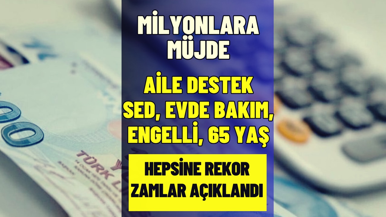 Ocak 2024 Aile Destek, Evde Bakım, SED, Engelli ve Yaşlı Maaşı Zammı Netleşti