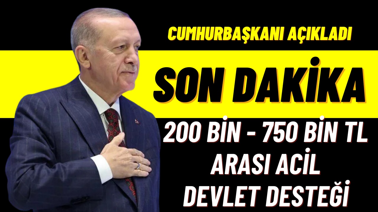 Cumhurbaşkanı Erdoğan açıkladı! 200 bin TL ve 750 bin TL 2 yıl geri ödemesiz ACİL devlet desteği veriliyor