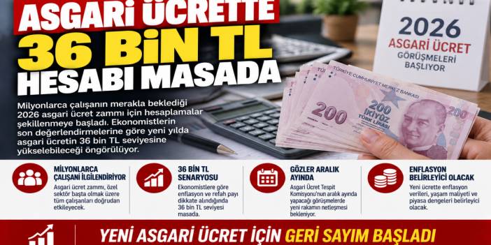 Asgari ücrette 36 bin TL hesabı masada